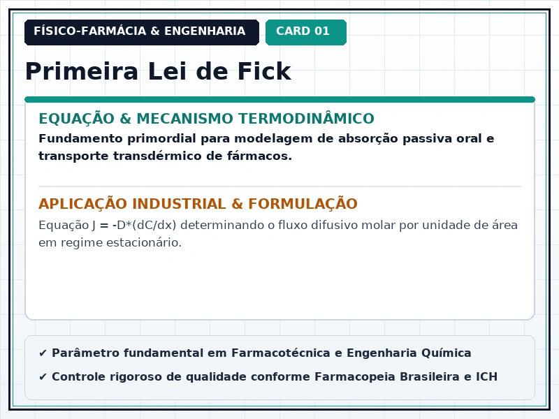Cartão Técnico 1 - Difusão, Permeabilidade e Liberação de Fármacos