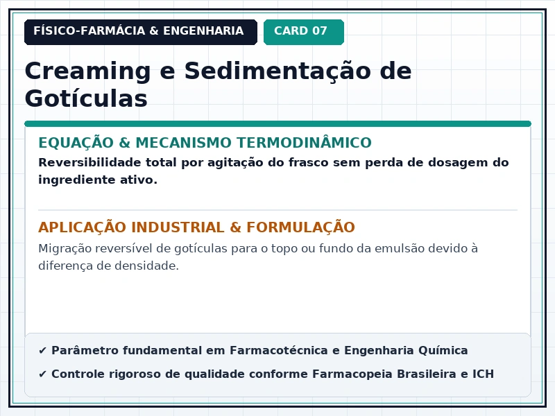 Cartão Técnico 7 - Estabilidade de Suspensões e Emulsões
