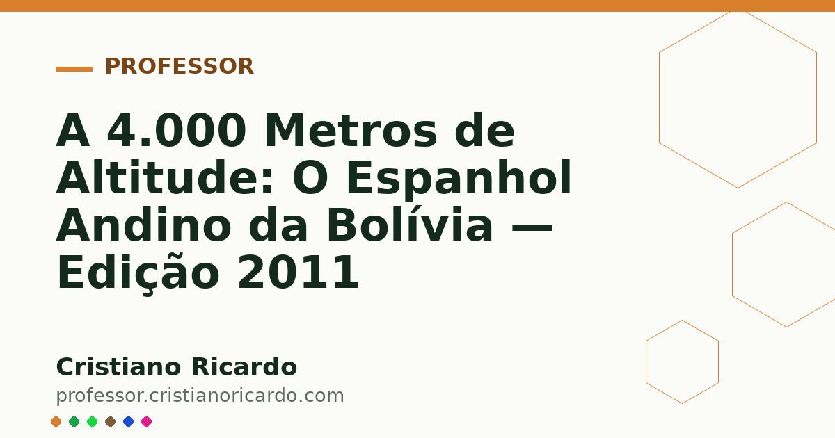 Card OG automático: A 4.000 Metros de Altitude: O Espanhol Andino da Bolívia — Edição 2011