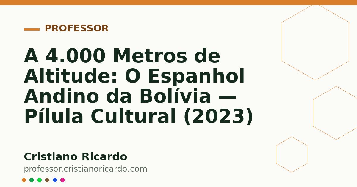 Card OG automático: A 4.000 Metros de Altitude: O Espanhol Andino da Bolívia — Pílula Cultural (2023)
