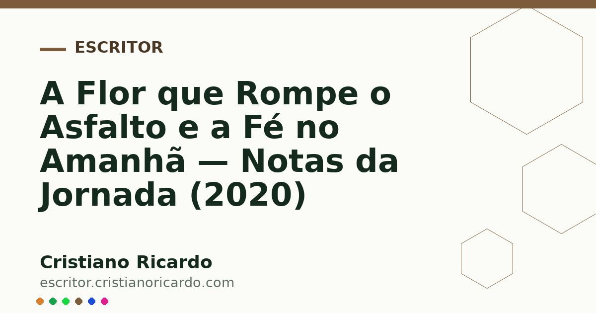 Card OG automático: A Flor que Rompe o Asfalto e a Fé no Amanhã — Notas da Jornada (2020)