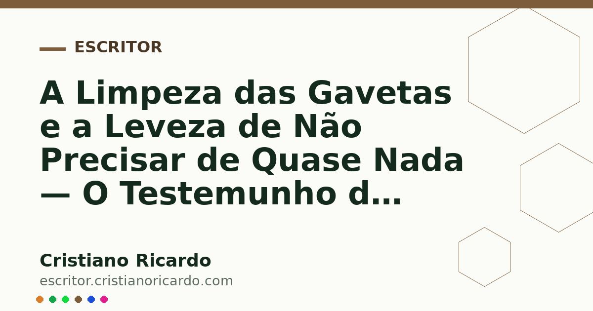 Card OG automático: A Limpeza das Gavetas e a Leveza de Não Precisar de Quase Nada — O Testemunho do Tempo (2023)