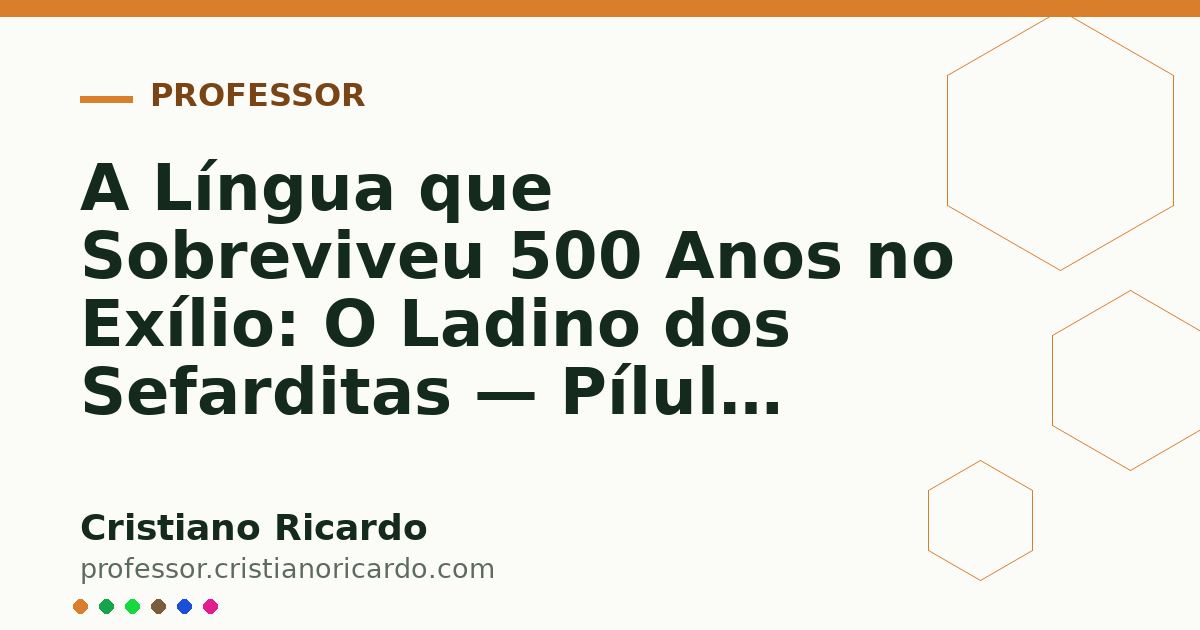 Card OG automático: A Língua que Sobreviveu 500 Anos no Exílio: O Ladino dos Sefarditas — Pílula Cultural (2023)
