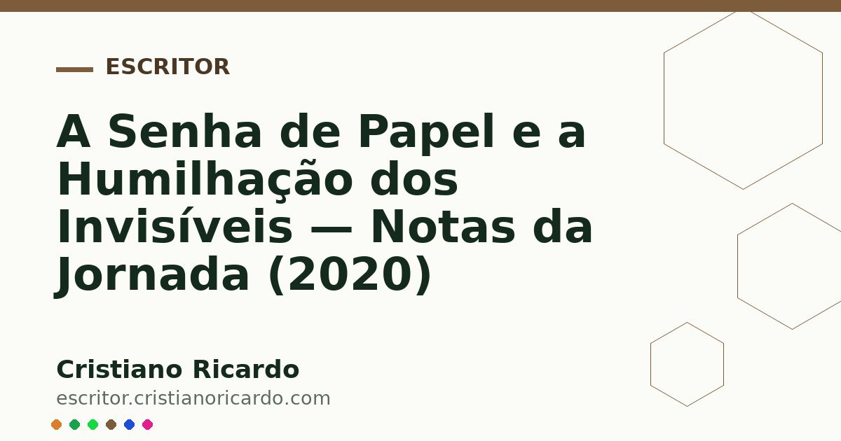 Card OG automático: A Senha de Papel e a Humilhação dos Invisíveis — Notas da Jornada (2020)