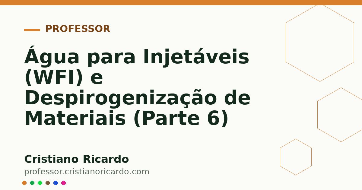 Card OG automático: Água para Injetáveis (WFI) e Despirogenização de Materiais (Parte 6)