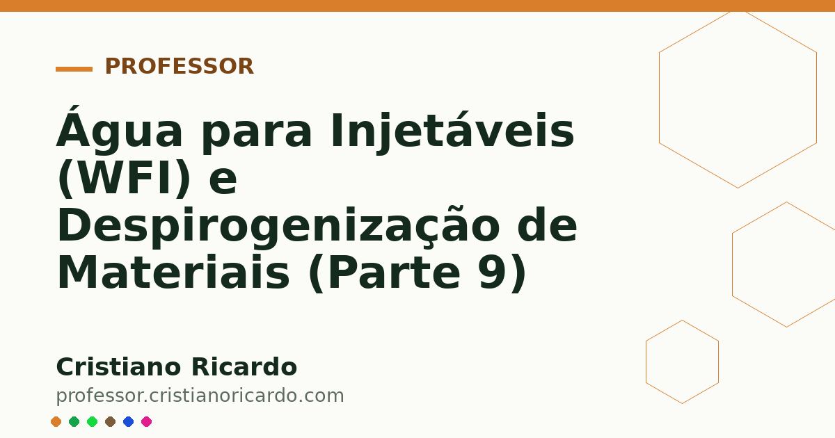 Card OG automático: Água para Injetáveis (WFI) e Despirogenização de Materiais (Parte 9)