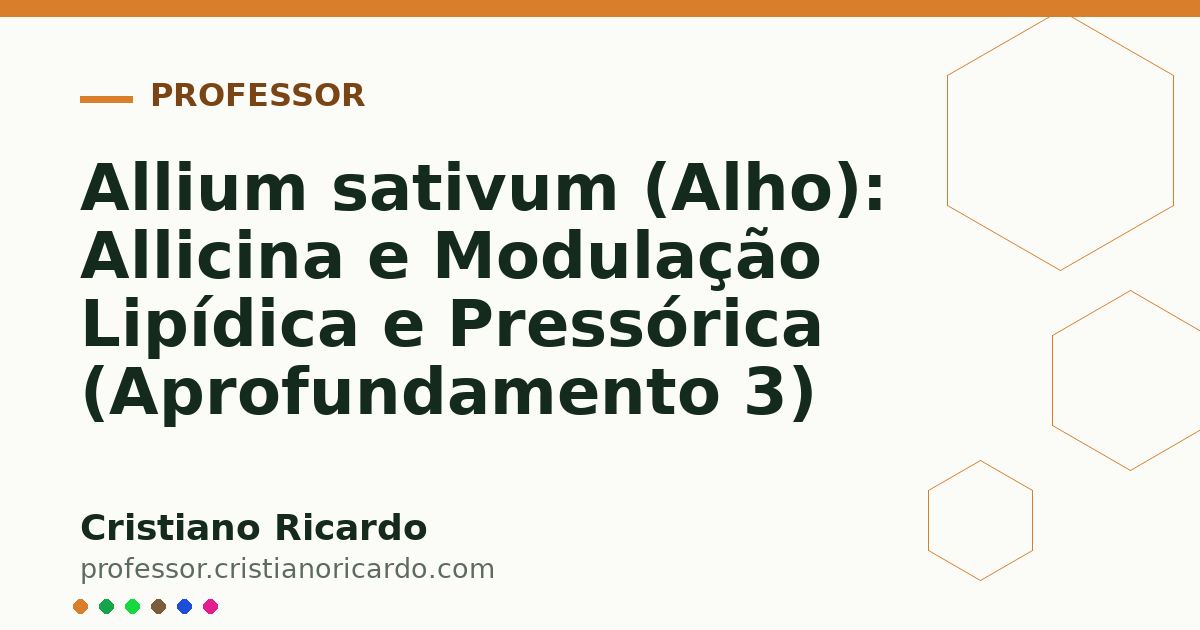 Card OG automático: Allium sativum (Alho): Allicina e Modulação Lipídica e Pressórica (Aprofundamento 3)