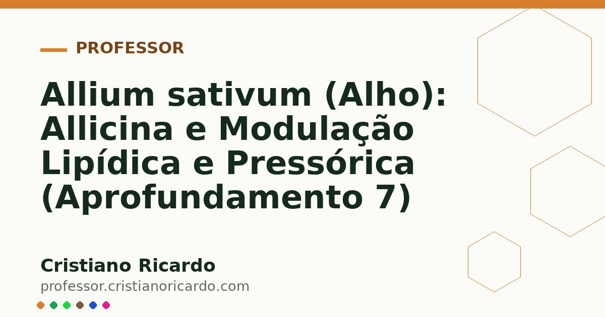Card OG automático: Allium sativum (Alho): Allicina e Modulação Lipídica e Pressórica (Aprofundamento 7)