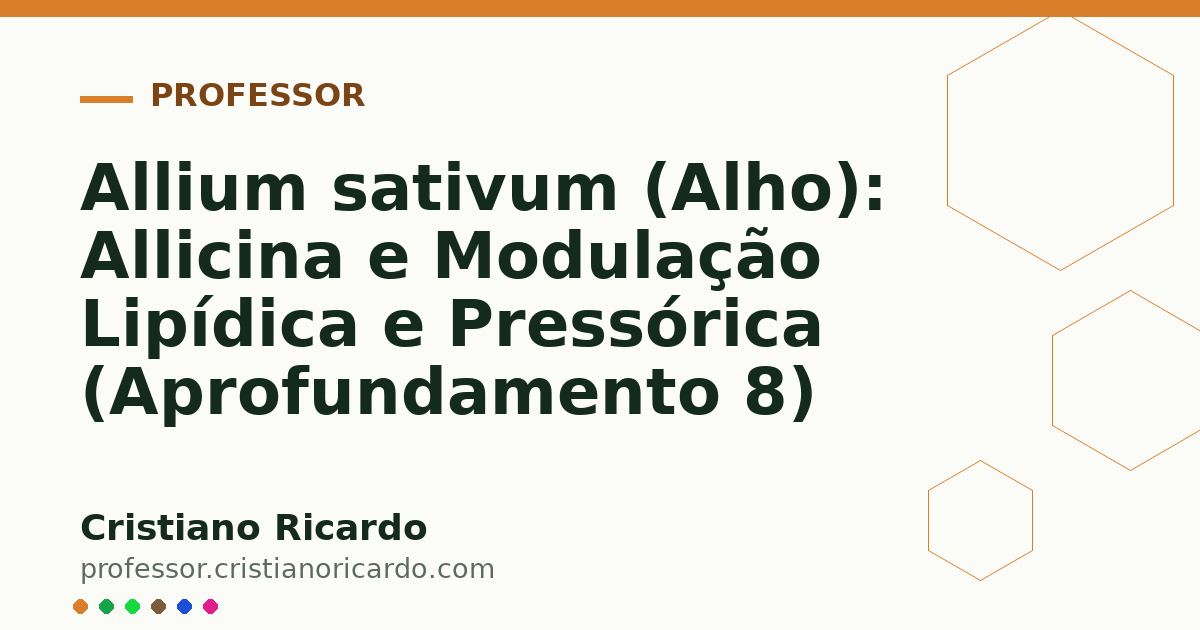 Card OG automático: Allium sativum (Alho): Allicina e Modulação Lipídica e Pressórica (Aprofundamento 8)