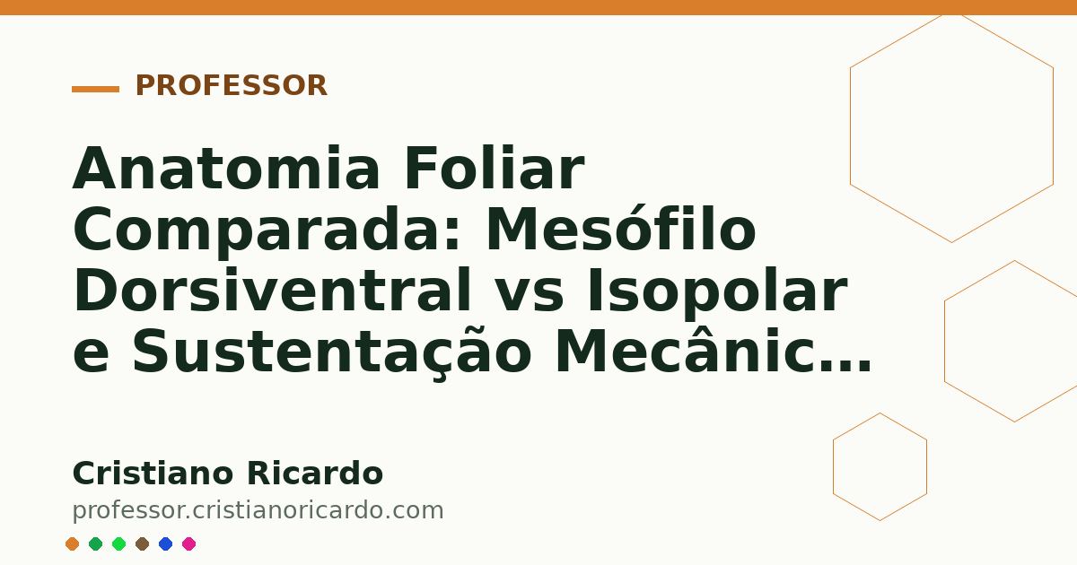 Card OG automático: Anatomia Foliar Comparada: Mesófilo Dorsiventral vs Isopolar e Sustentação Mecânica (Tratado de Farmacobotânica 2022)