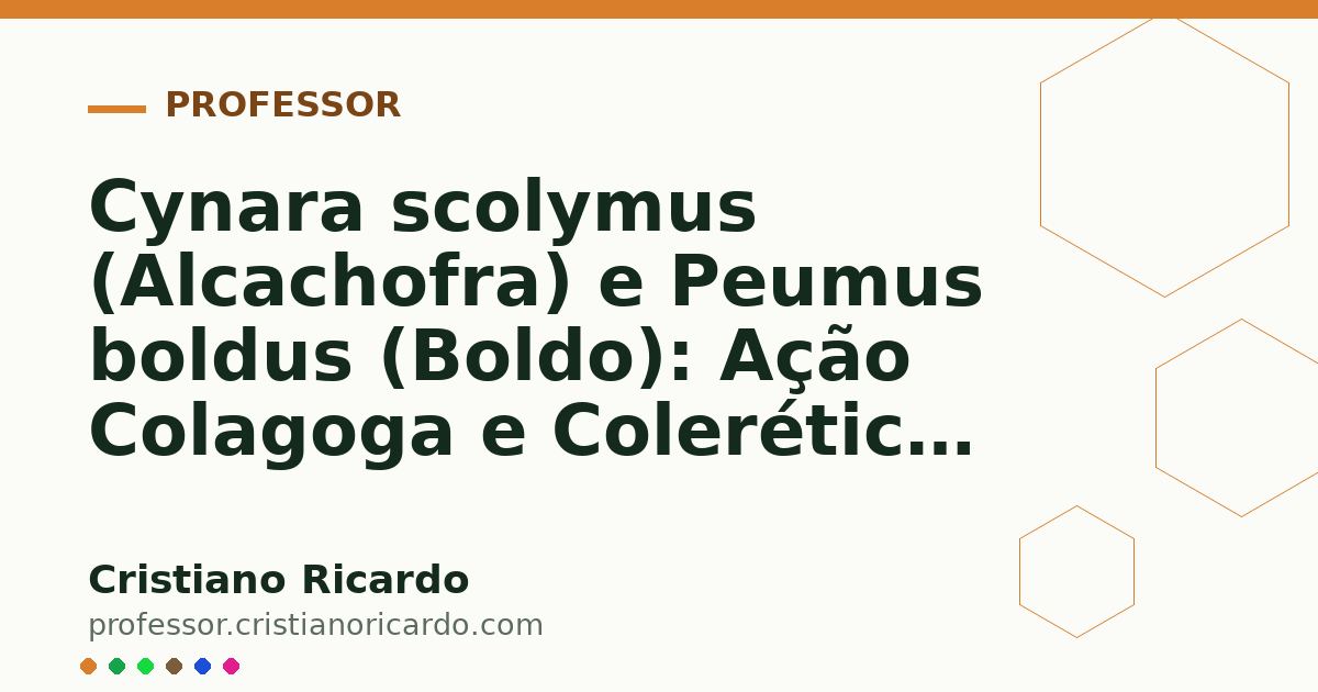 Card OG automático: Cynara scolymus (Alcachofra) e Peumus boldus (Boldo): Ação Colagoga e Colerética (Aprofundamento 2)