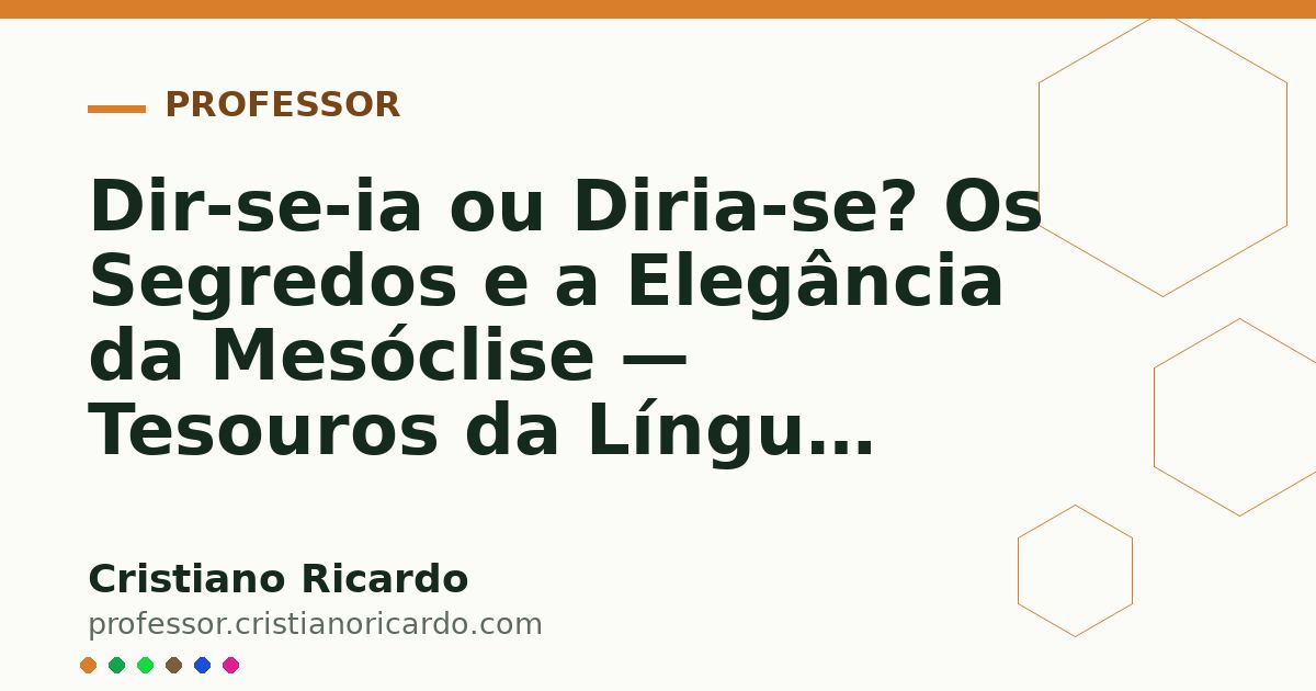 Card OG automático: Dir-se-ia ou Diria-se? Os Segredos e a Elegância da Mesóclise — Tesouros da Língua (2020)