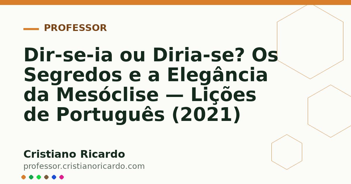 Card OG automático: Dir-se-ia ou Diria-se? Os Segredos e a Elegância da Mesóclise — Lições de Português (2021)