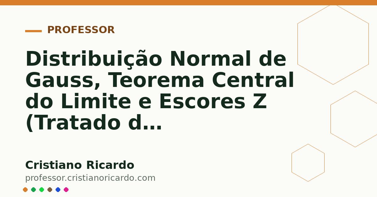 Card OG automático: Distribuição Normal de Gauss, Teorema Central do Limite e Escores Z (Tratado de Bioestatística Clínica 2017)