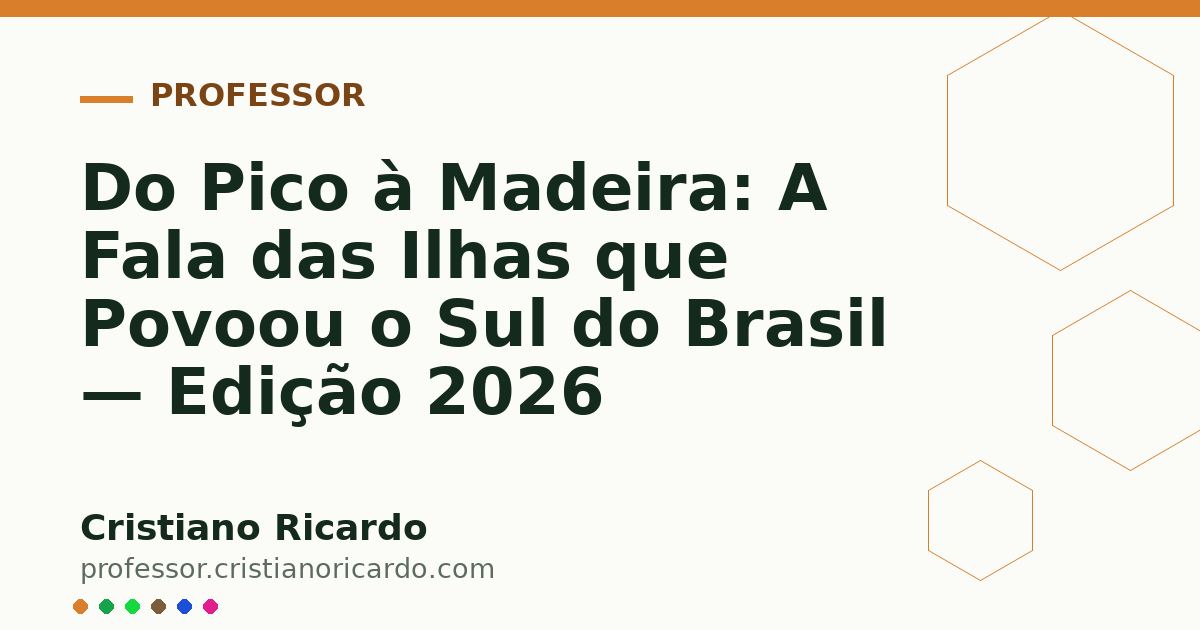 Card OG automático: Do Pico à Madeira: A Fala das Ilhas que Povoou o Sul do Brasil — Edição 2026