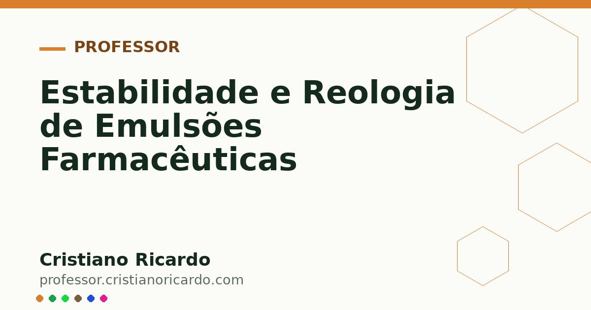 Card OG automático: Estabilidade e Reologia de Emulsões Farmacêuticas