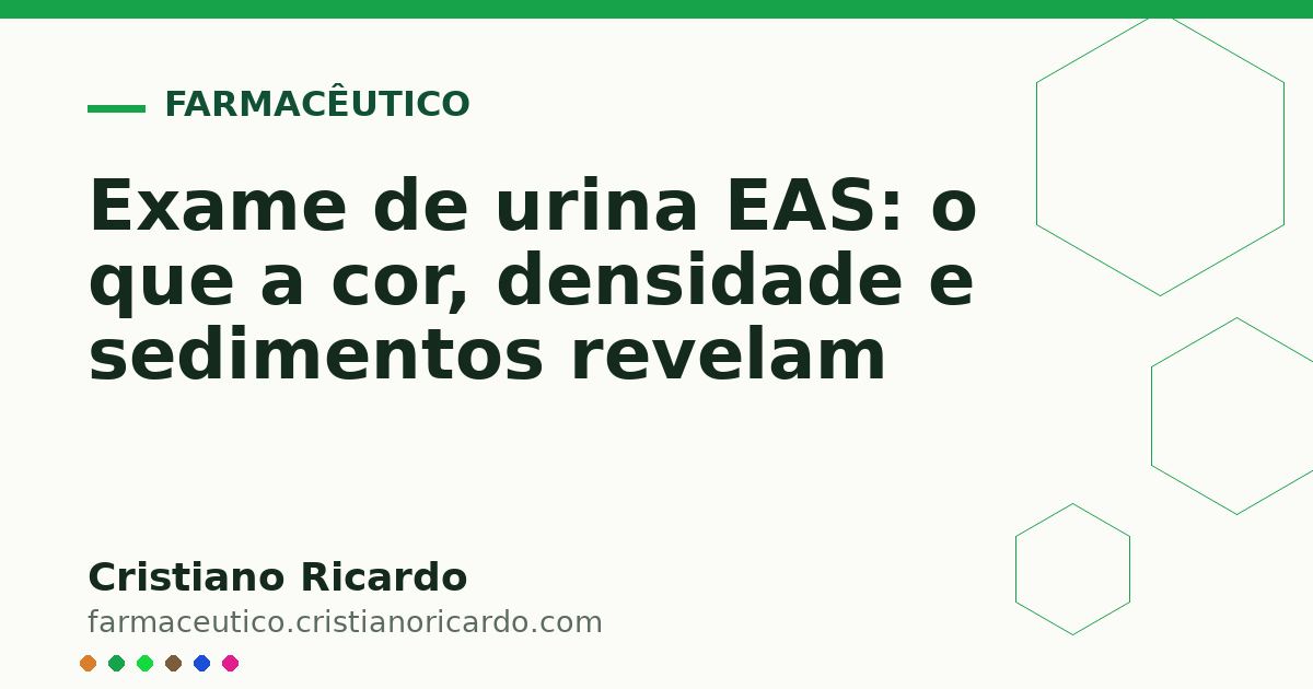 Card OG automático: Exame de urina EAS: o que a cor, densidade e sedimentos revelam