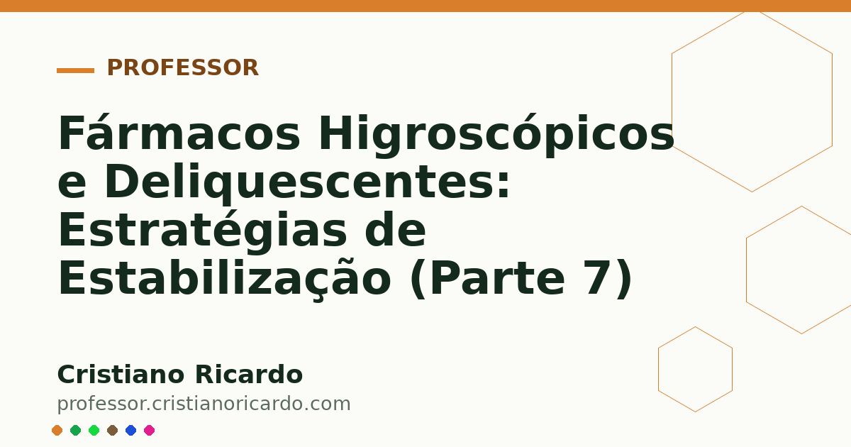Card OG automático: Fármacos Higroscópicos e Deliquescentes: Estratégias de Estabilização (Parte 7)
