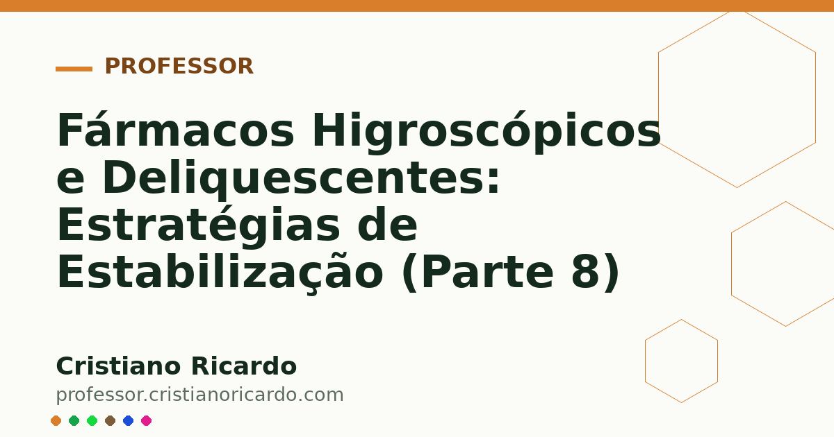 Card OG automático: Fármacos Higroscópicos e Deliquescentes: Estratégias de Estabilização (Parte 8)
