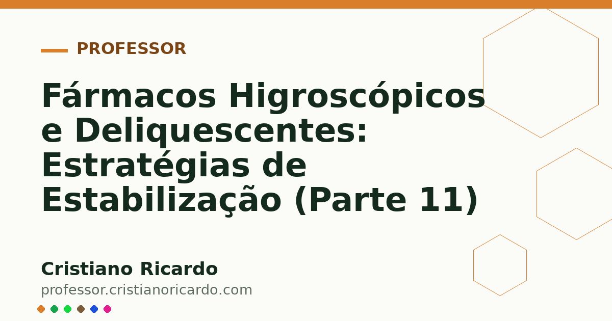 Card OG automático: Fármacos Higroscópicos e Deliquescentes: Estratégias de Estabilização (Parte 11)