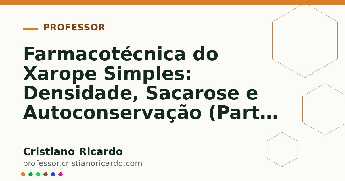 Card OG automático: Farmacotécnica do Xarope Simples: Densidade, Sacarose e Autoconservação (Parte 2)