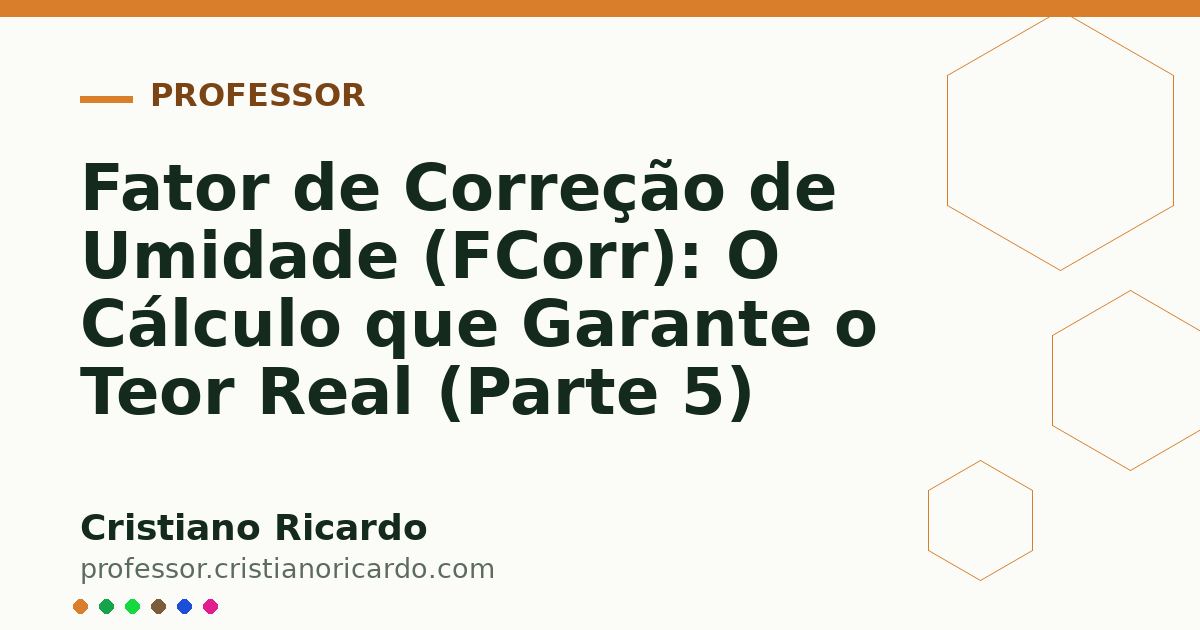 Card OG automático: Fator de Correção de Umidade (FCorr): O Cálculo que Garante o Teor Real (Parte 5)