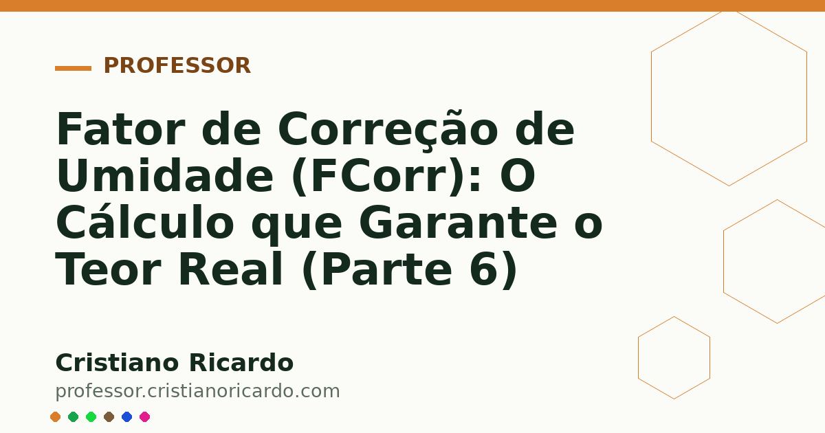 Card OG automático: Fator de Correção de Umidade (FCorr): O Cálculo que Garante o Teor Real (Parte 6)