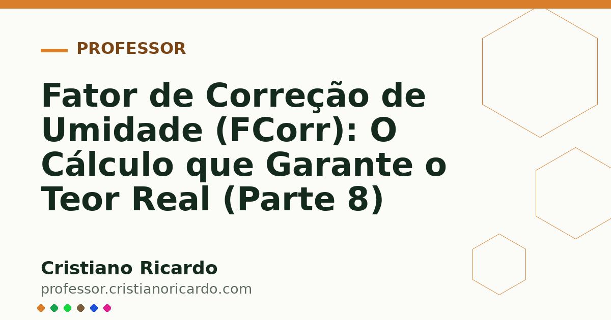 Card OG automático: Fator de Correção de Umidade (FCorr): O Cálculo que Garante o Teor Real (Parte 8)
