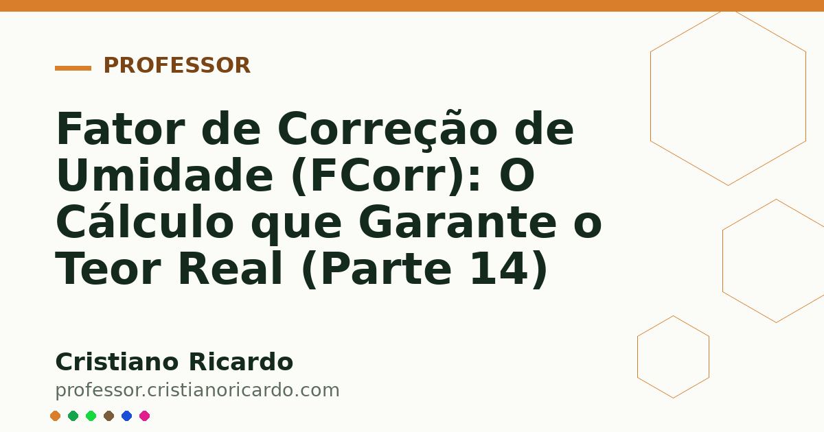 Card OG automático: Fator de Correção de Umidade (FCorr): O Cálculo que Garante o Teor Real (Parte 14)