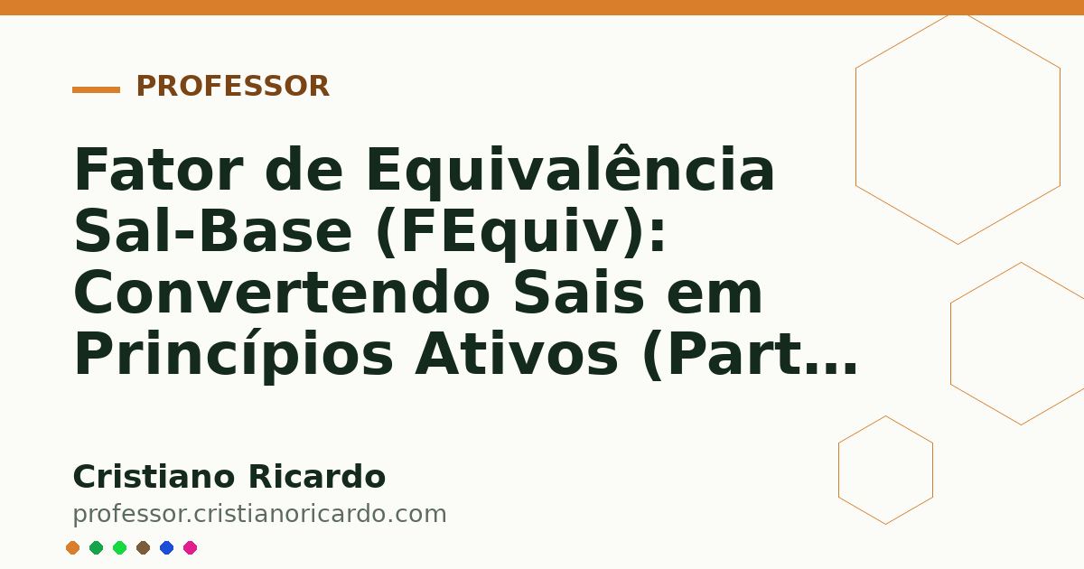 Card OG automático: Fator de Equivalência Sal-Base (FEquiv): Convertendo Sais em Princípios Ativos (Parte 4)