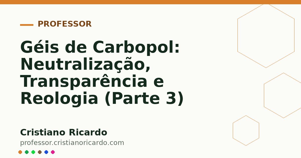 Card OG automático: Géis de Carbopol: Neutralização, Transparência e Reologia (Parte 3)