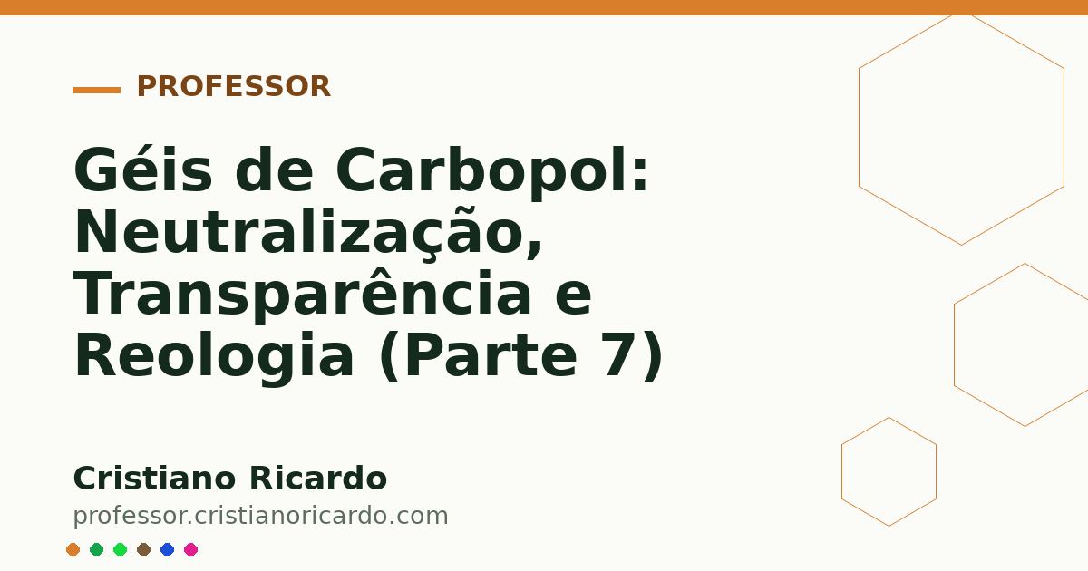 Card OG automático: Géis de Carbopol: Neutralização, Transparência e Reologia (Parte 7)