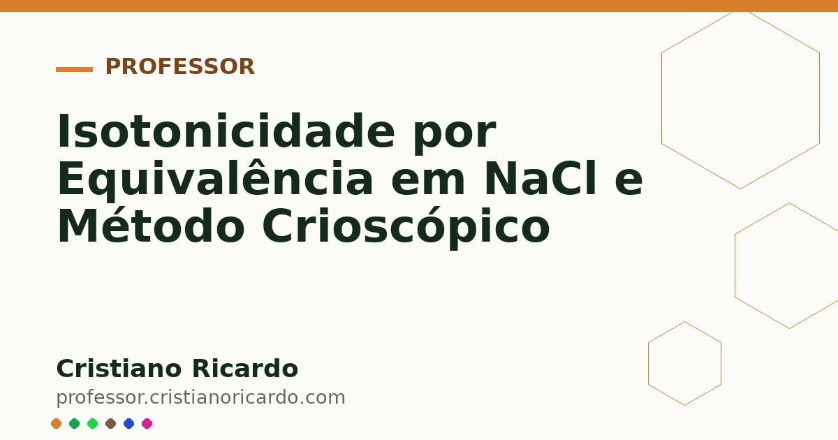 Card OG automático: Isotonicidade por Equivalência em NaCl e Método Crioscópico