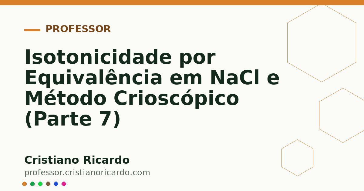 Card OG automático: Isotonicidade por Equivalência em NaCl e Método Crioscópico (Parte 7)
