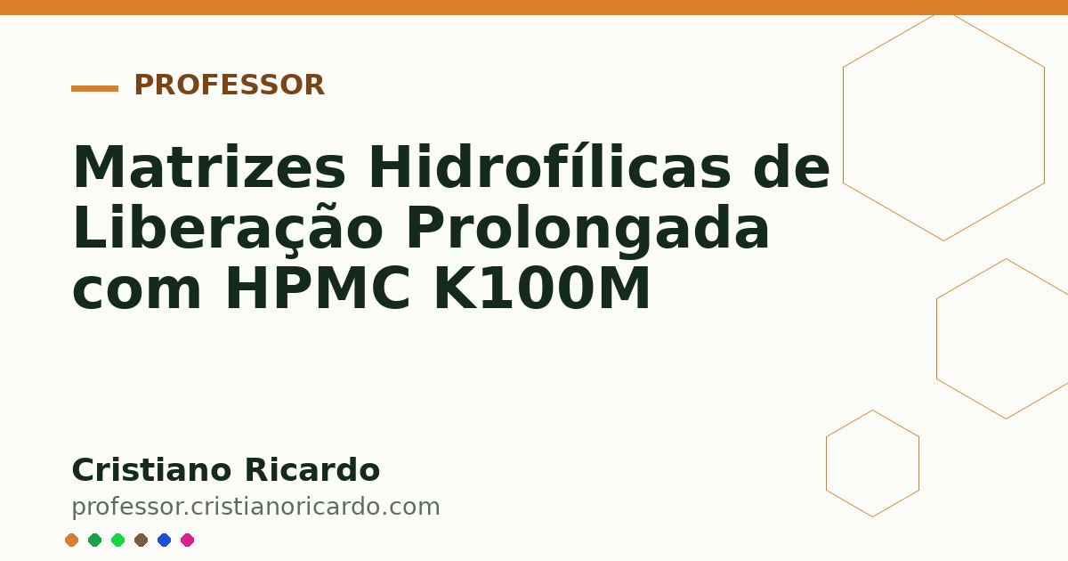 Card OG automático: Matrizes Hidrofílicas de Liberação Prolongada com HPMC K100M