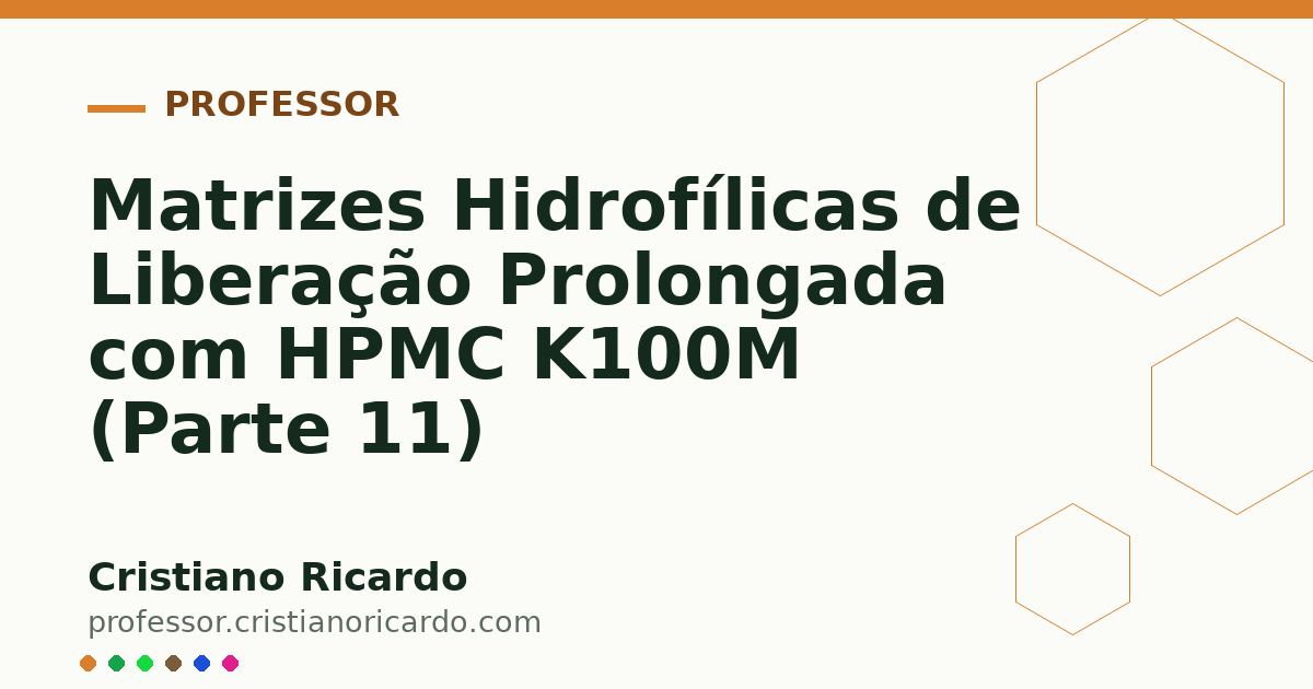 Card OG automático: Matrizes Hidrofílicas de Liberação Prolongada com HPMC K100M (Parte 11)