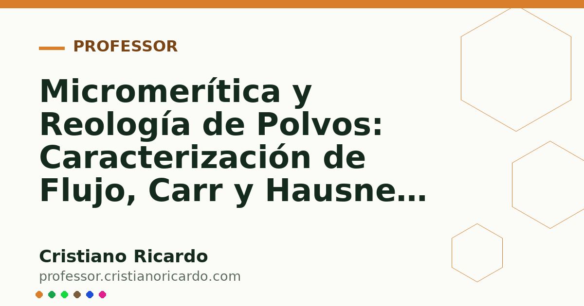 Card OG automático: Micromerítica y Reología de Polvos: Caracterización de Flujo, Carr y Hausner (Tratado de Farmacotecnia 2018)