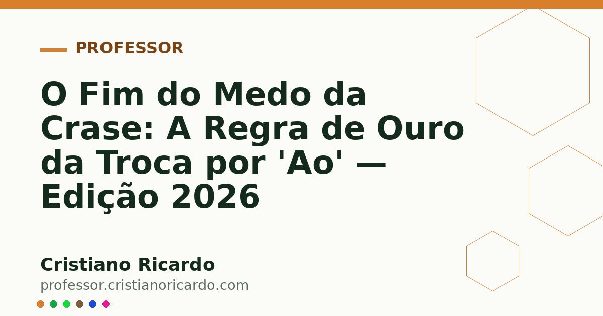 Card OG automático: O Fim do Medo da Crase: A Regra de Ouro da Troca por 'Ao' — Edição 2026