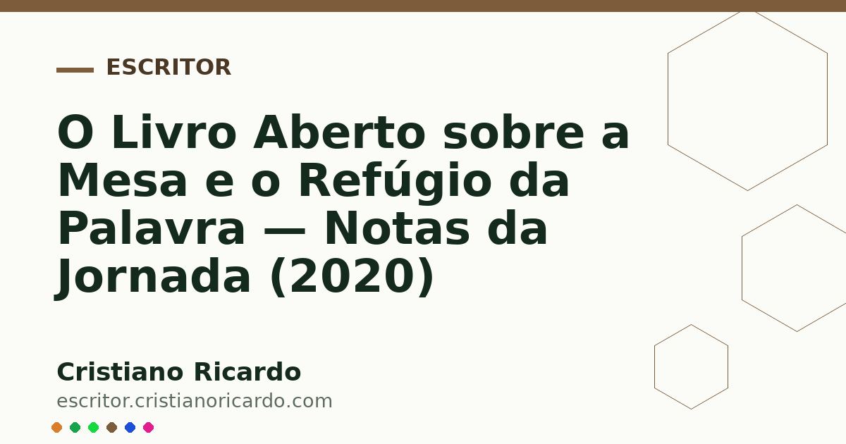 Card OG automático: O Livro Aberto sobre a Mesa e o Refúgio da Palavra — Notas da Jornada (2020)