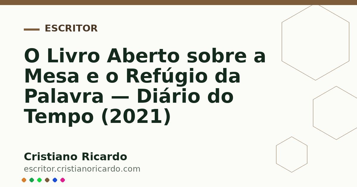 Card OG automático: O Livro Aberto sobre a Mesa e o Refúgio da Palavra — Diário do Tempo (2021)