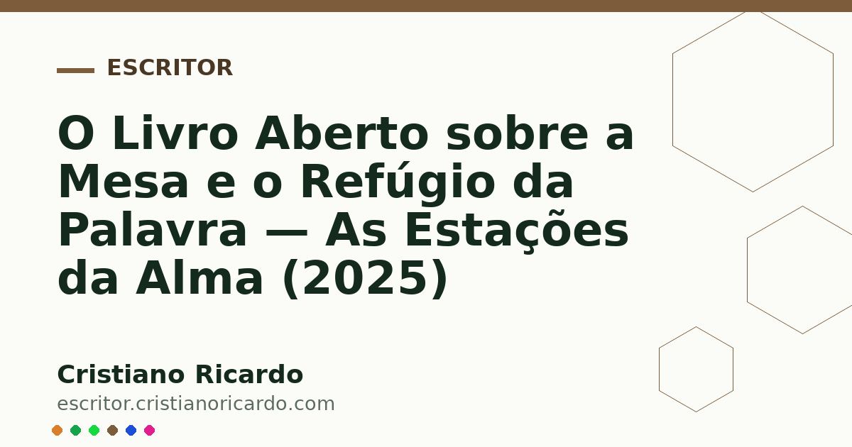 Card OG automático: O Livro Aberto sobre a Mesa e o Refúgio da Palavra — As Estações da Alma (2025)