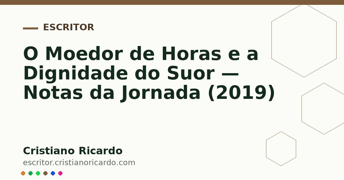 Card OG automático: O Moedor de Horas e a Dignidade do Suor — Notas da Jornada (2019)