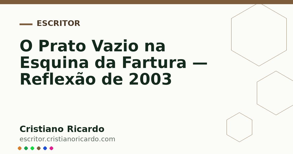 Card OG automático: O Prato Vazio na Esquina da Fartura — Reflexão de 2003