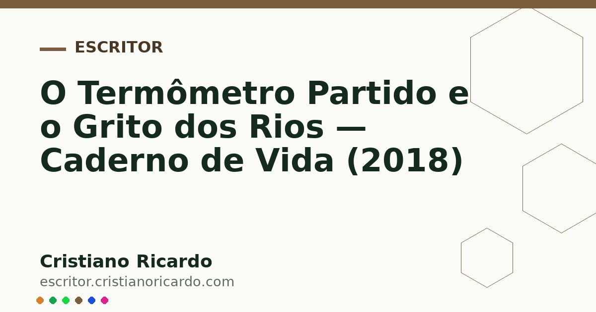 Card OG automático: O Termômetro Partido e o Grito dos Rios — Caderno de Vida (2018)