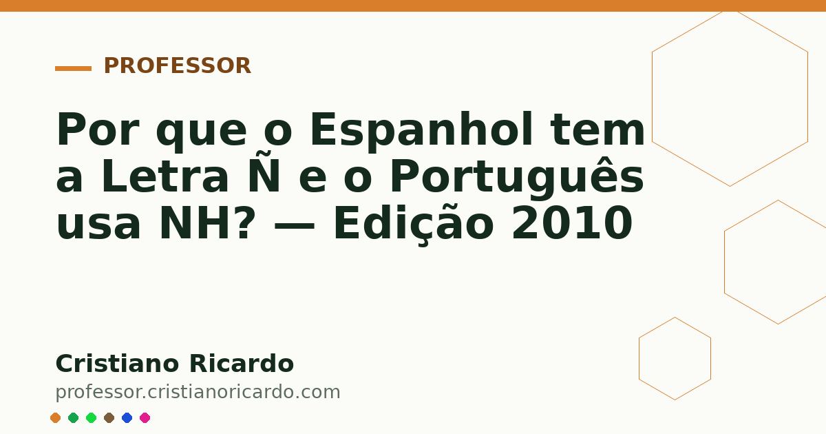 Card OG automático: Por que o Espanhol tem a Letra Ñ e o Português usa NH? — Edição 2010