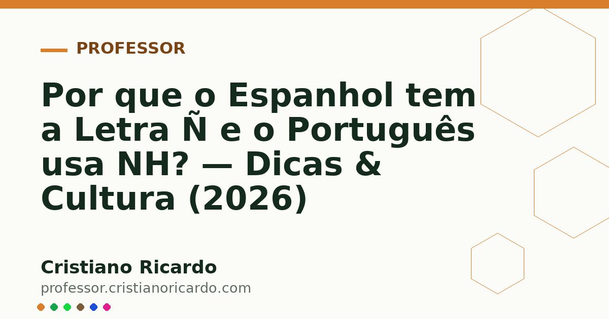Card OG automático: Por que o Espanhol tem a Letra Ñ e o Português usa NH? — Dicas & Cultura (2026)