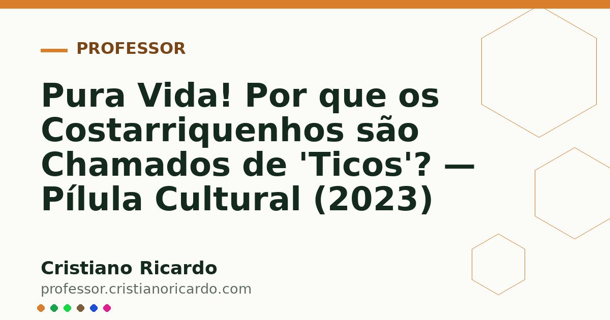 Card OG automático: Pura Vida! Por que os Costarriquenhos são Chamados de 'Ticos'? — Pílula Cultural (2023)