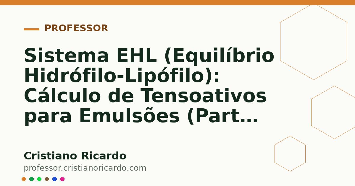 Card OG automático: Sistema EHL (Equilíbrio Hidrófilo-Lipófilo): Cálculo de Tensoativos para Emulsões (Parte 14)