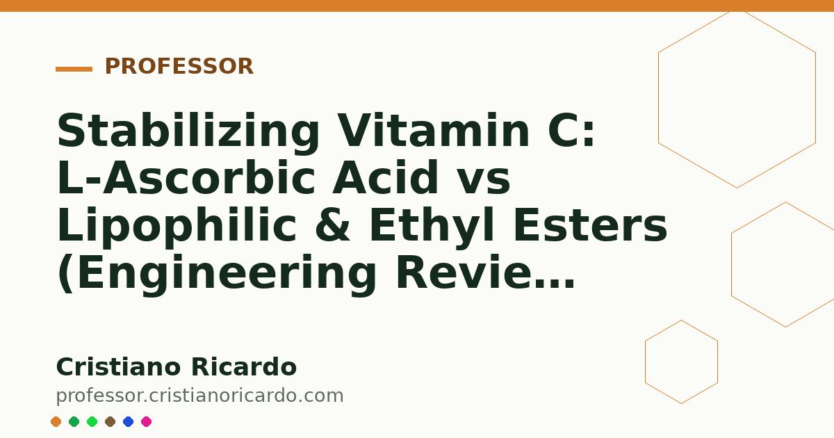 Card OG automático: Stabilizing Vitamin C: L-Ascorbic Acid vs Lipophilic & Ethyl Esters (Engineering Review 2017)