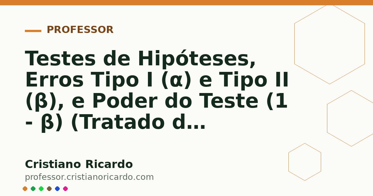 Card OG automático: Testes de Hipóteses, Erros Tipo I (α) e Tipo II (β), e Poder do Teste (1 - β) (Tratado de Bioestatística Clínica 2011)